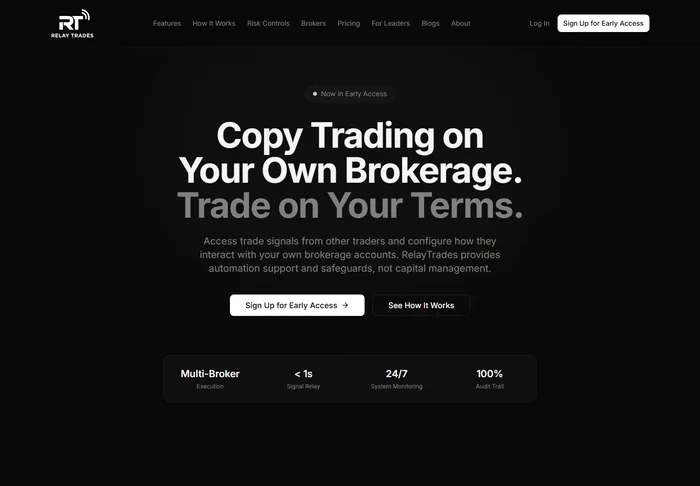 relaytrades.com, built by the Trikrypt team