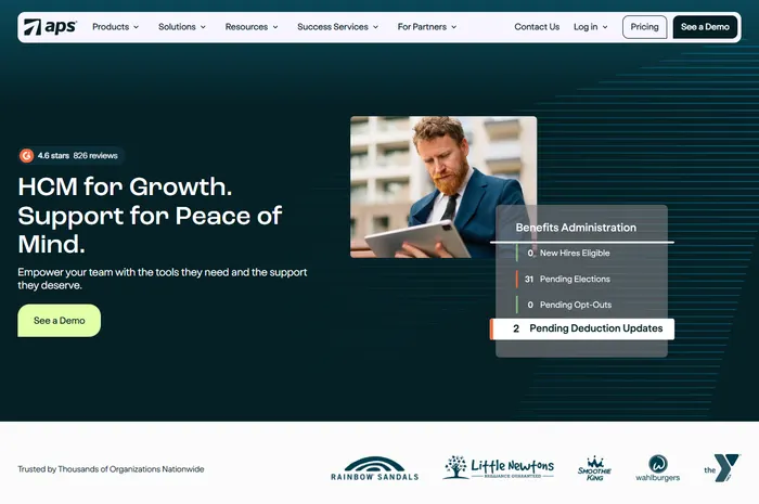 APS Payroll website, built by the Trikrypt team